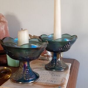 Elegant Iridescent Candle Holders